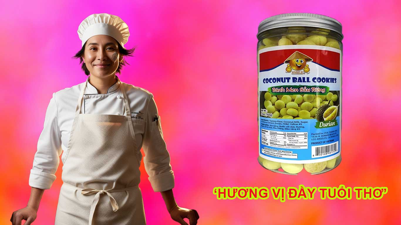 Thưởng Thức Hương Vị Tuổi Thơ Với Coconut Ball Cookies Durian (Bánh Men Sầu Riêng)